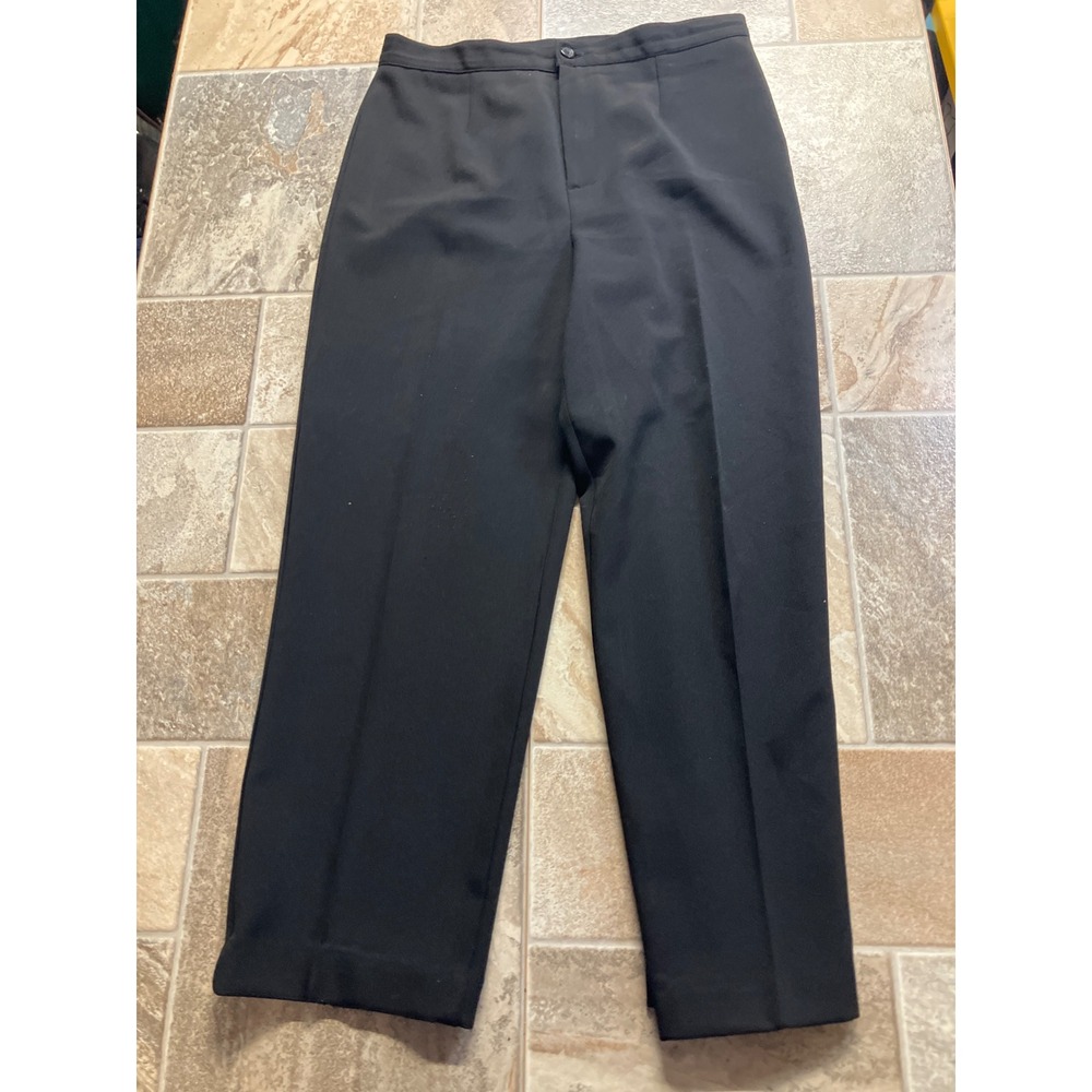 CLIO PETITES Black Flat Front Dress Pants Trousers Women Size 10 Petite